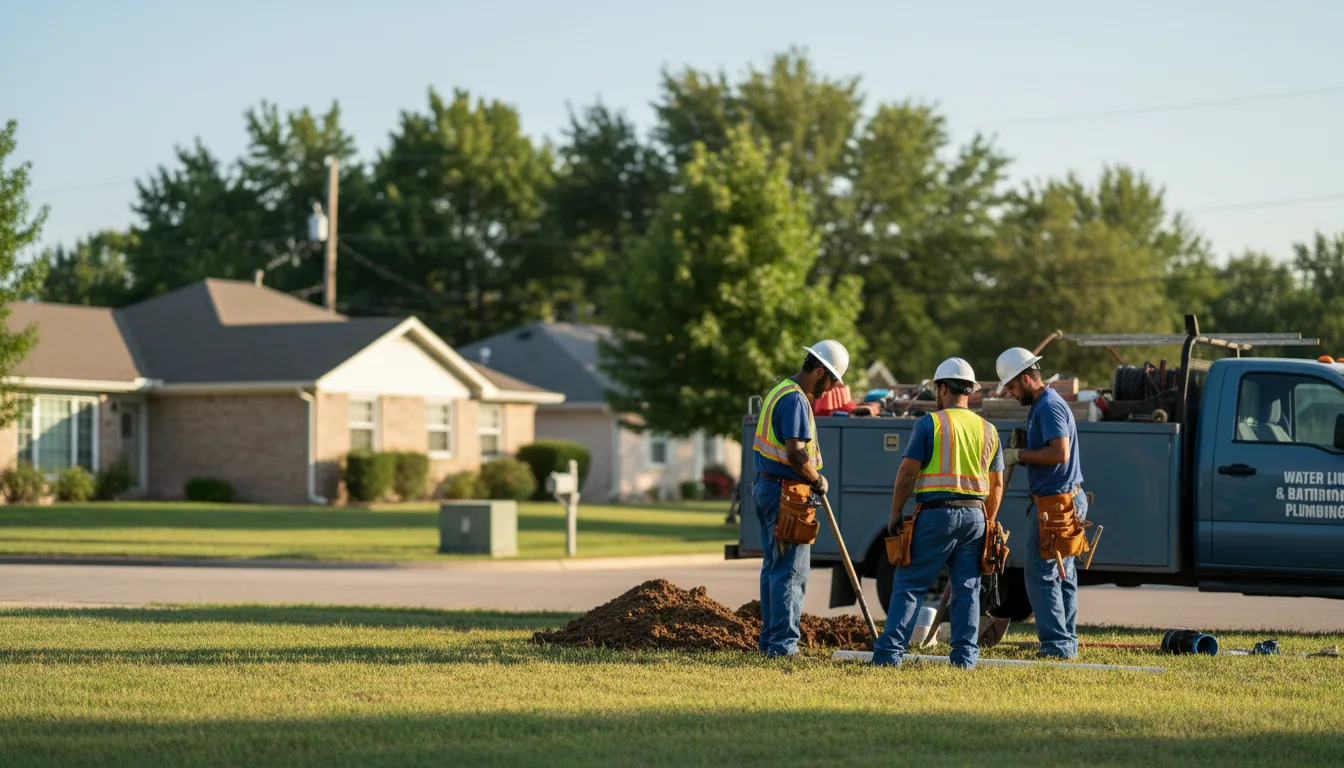 Residential water line and bathroom plumbing service in Lenora, KS
